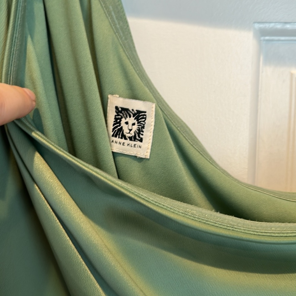Anne Klein Green One Shoulder Sheath Dress - Picture 3 of 4